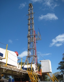 Christ Church Grammar students inspect drilling of the geothermal bore